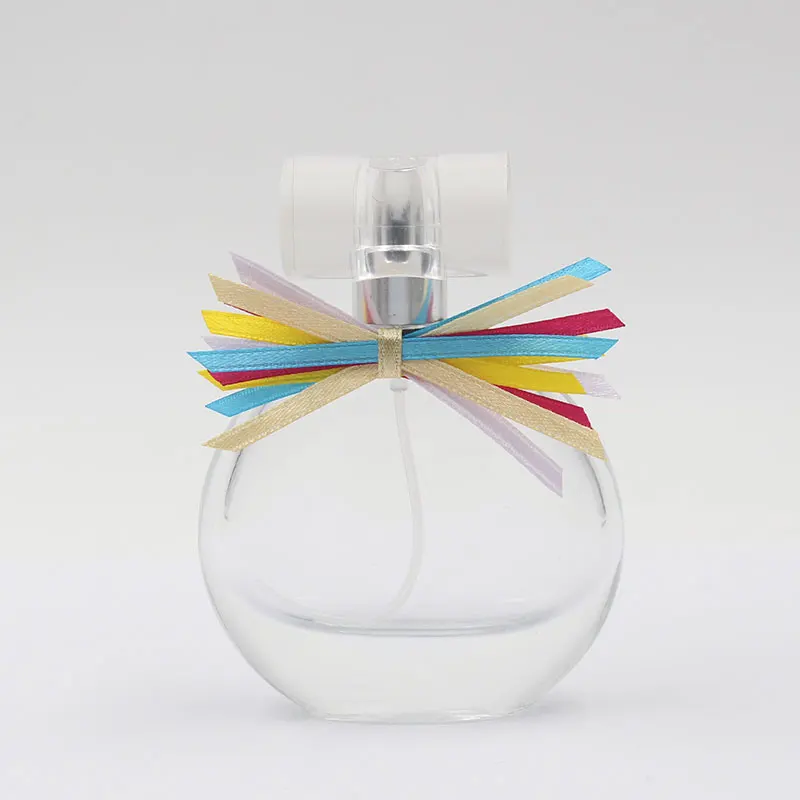 Wholesale pre-made polyester satin ribbon bow with elastic loop for perfume bottle