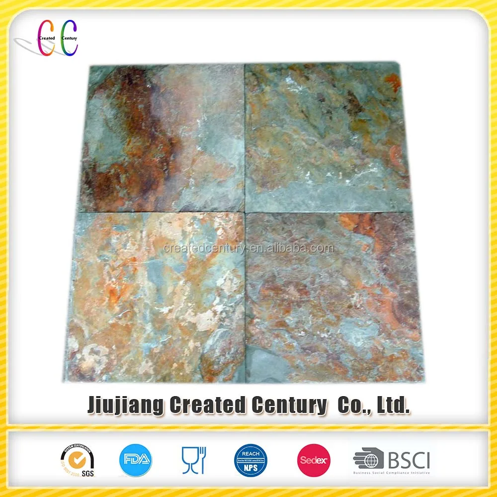 
Cheap green rust outdoor slate floor tile 30x60 for garden decoration 