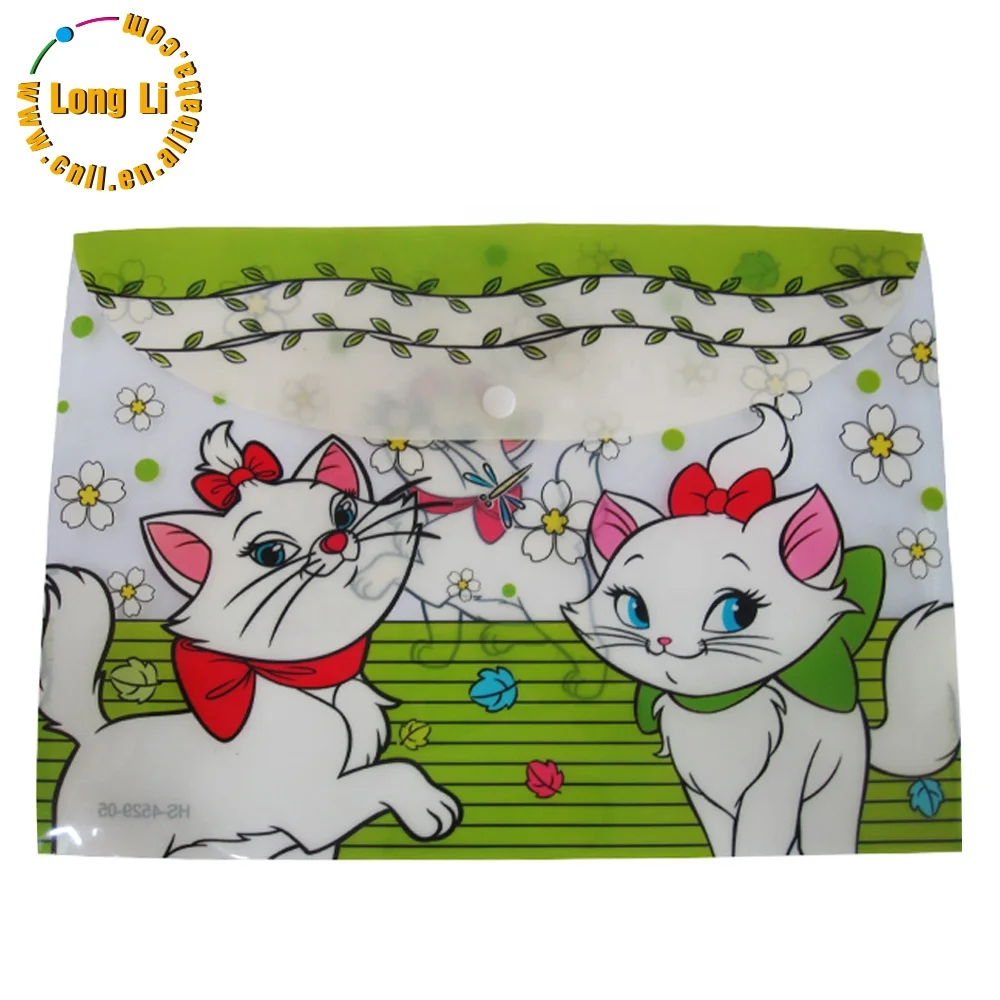 Custom A4 A5 Polypropylene PP stationery file bag/ envelop document file folder