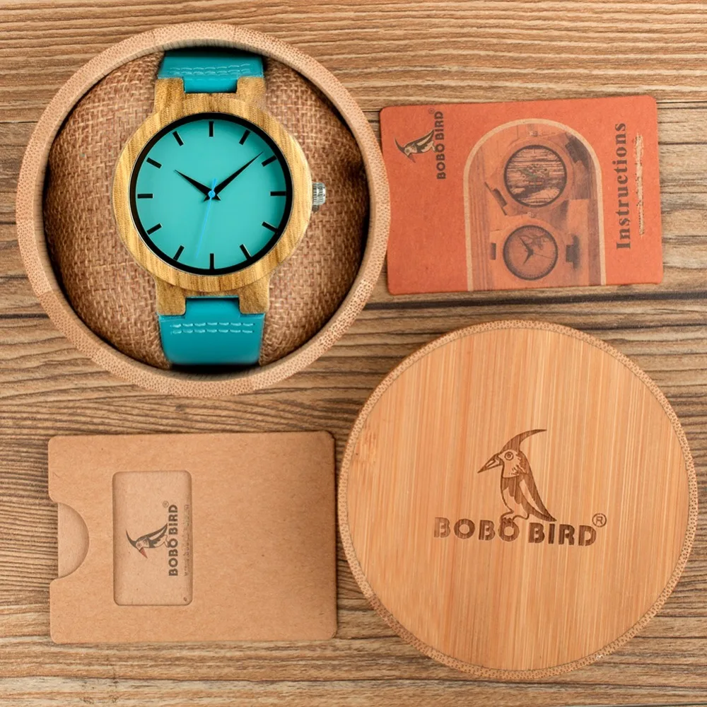BOBO BIRD Top Brand Wrist Watches Men and Women Zebra Wood Blue Dial Fashion Trend Design Quartz Bamboo Wood Casual Watch