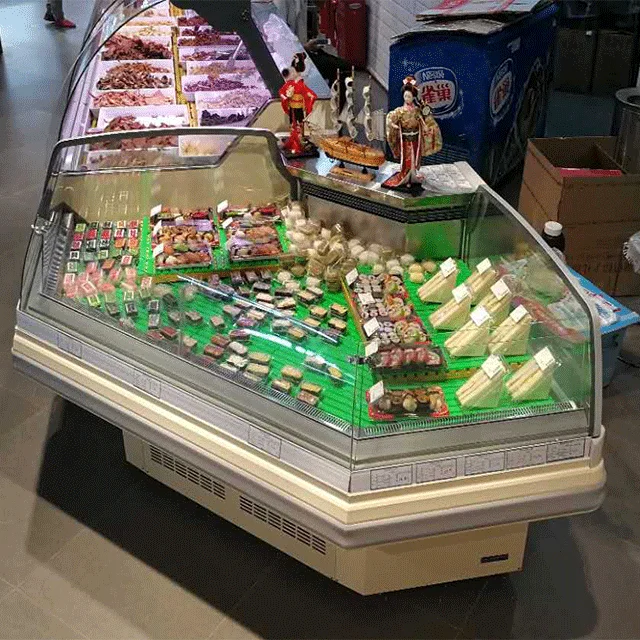 Commercial Refrigeration Equipment Open Fronted Meat  Display Chiller Beer Freezer Battery Refrigerator Meat showcase