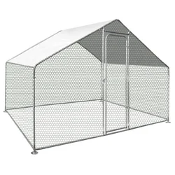 New Extra Large Chicken Coop Metal Guinea Pig House Chicken Run Cage 3x4M