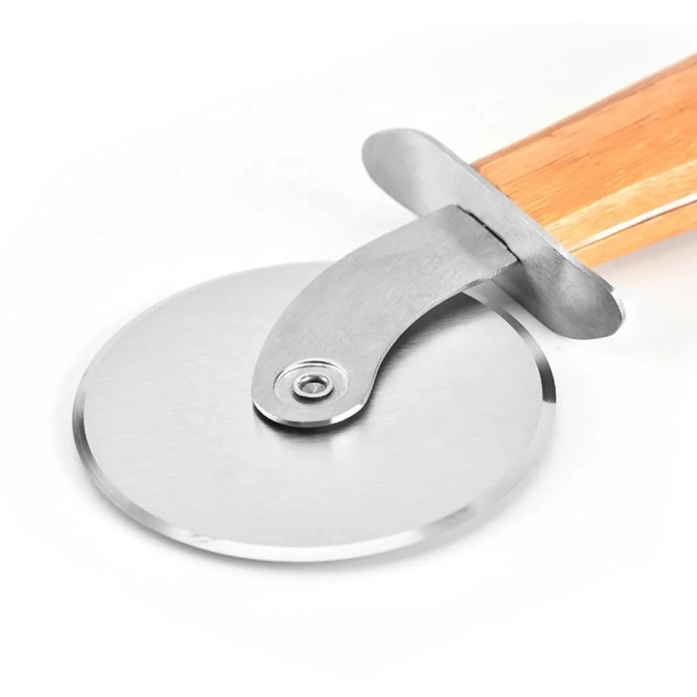 Премиум-класса с бамбуковой ручкой нож для пиццы колесо SW-BA36B