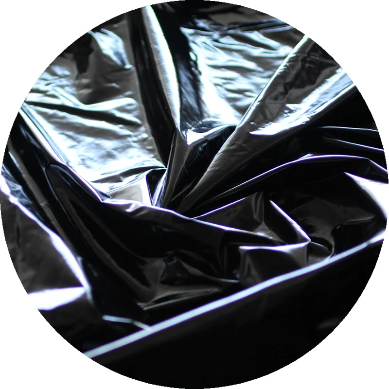 
abrasion resistant shiny black foil bronzed nylon taffeta fabric for fashion Down Jackets 