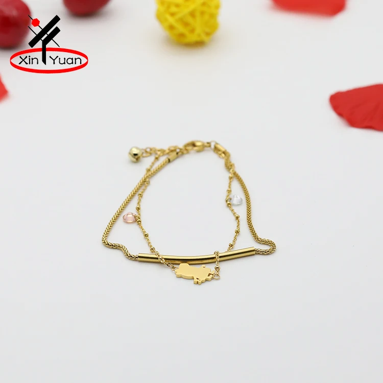 New product designs gold anklet jewelry with good service