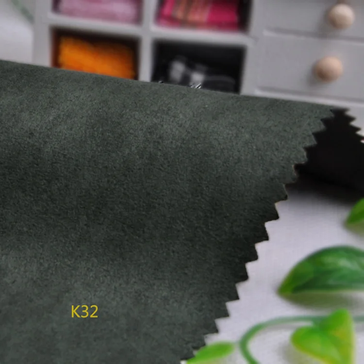 Wholesale 110gsm microfiber island yarn weft knitted suede fabric for sofa