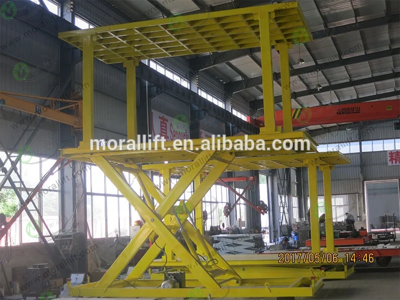Underground garage parking equipment car lift for 2 cars