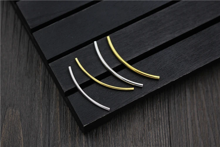 925 Sterling Silver DIY Bracelets Tube Hollow Bend Elbow Pipe Beads Bracelet Accessories