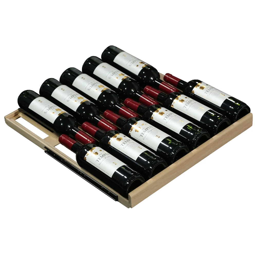 308L 111Bottles Dual zone full glass door mini wine fridge wholesale