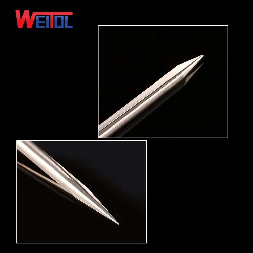 4mm V shape Double flute straight engraving bits taper end milling cutter