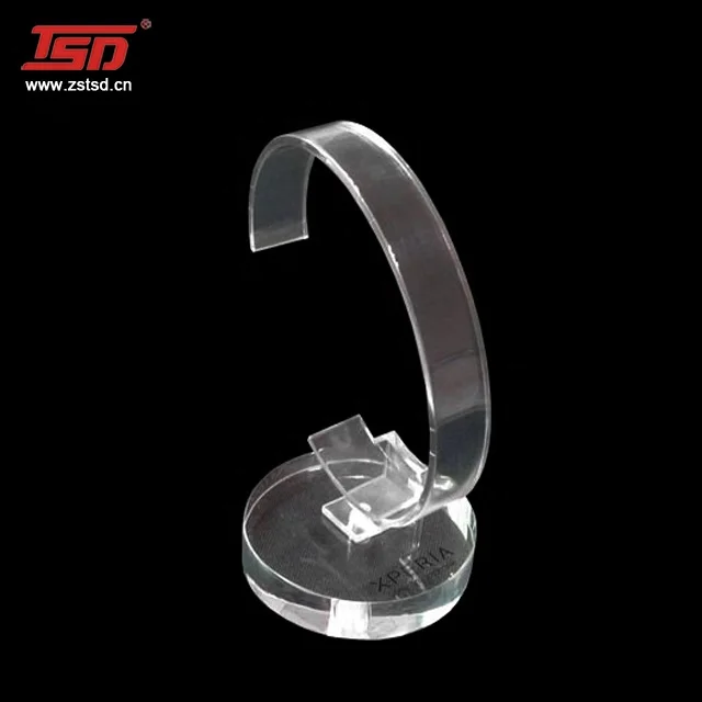 luxury retail store shop wooden watch strap display stand holder for counter top