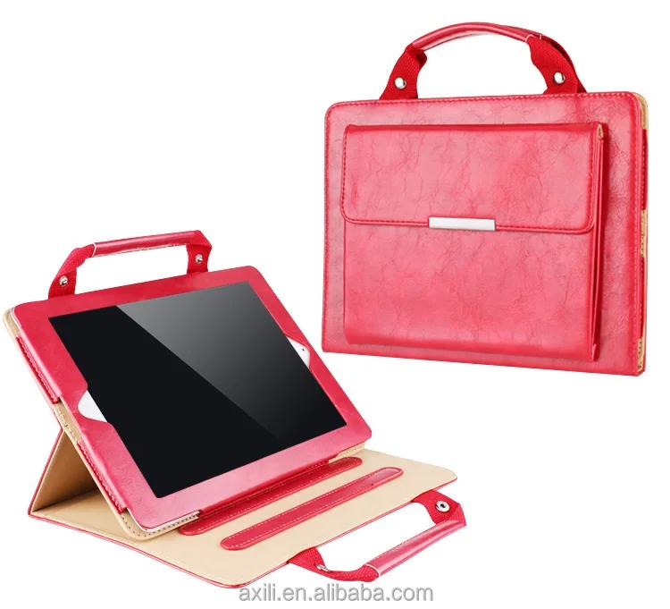 
Korea Style Leather Case Cover for ipad5 6 air2 Handbag mini1/2/3 Protective Cover Bag for ipad4/3/2 air Mini Leather handbag 