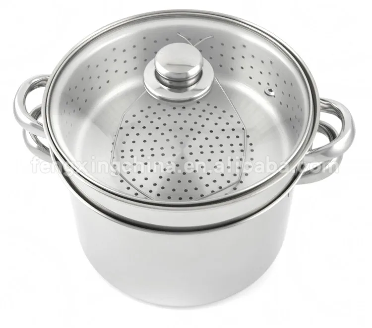 Stainless Steel Cuisine Pasta Stock Pot With Perforated Insert