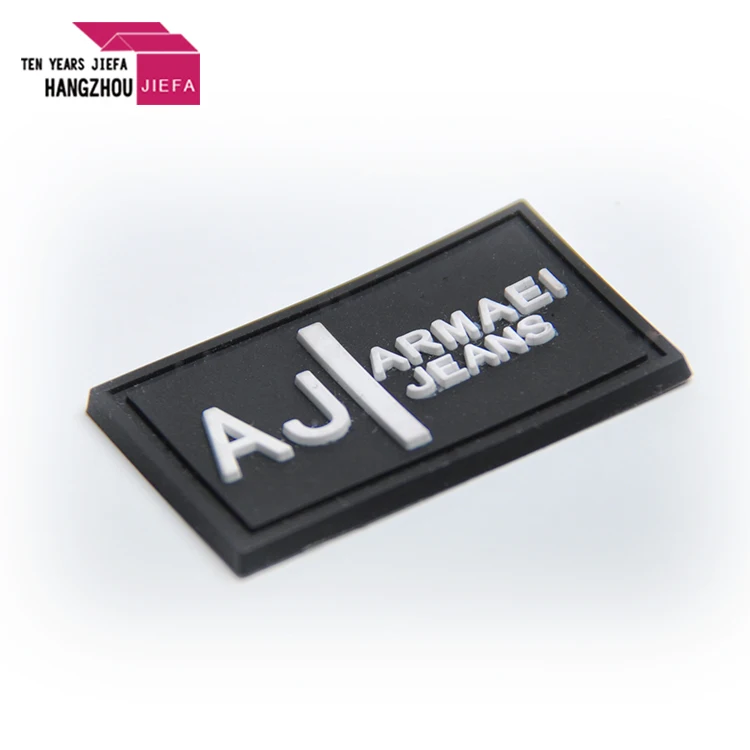 Customized Rubber 3D Logo Label PVC Silicon Embossed Engraved Rubber Patch For Clothing