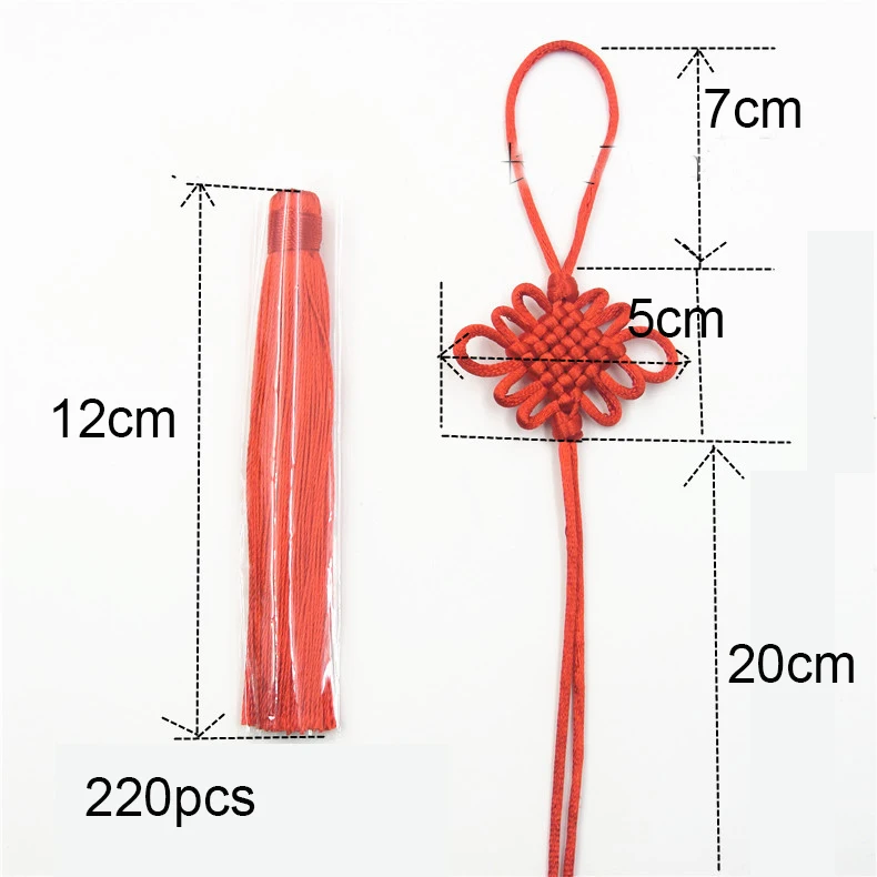 Handmade Chinese Knot Car Mirror Pendant Car Decorative Tassel OEM 100% Polyester Knitted Gold Tassel for Bookmarks Mini Tassels