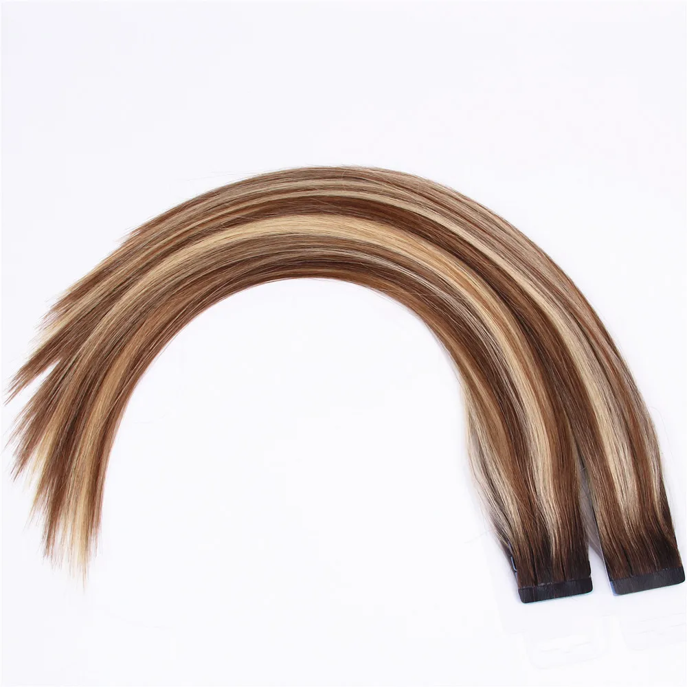 Russian Remy Double Sided Tape Hair Extensions, Wholesale Balayage Tape Hair Extensions
