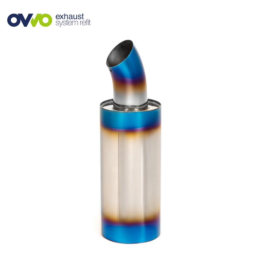 
Professional Burnt Blue 201/304 Varnish 63mm Electrical Exhaust Muffler Universal Car Motorcycle Muffler 