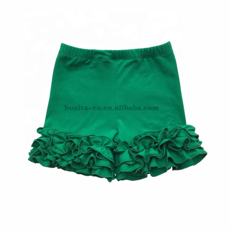 
Wholesale 100%cotton icing girls ruffle shorts boutique kids clothing baby black girls shorts 