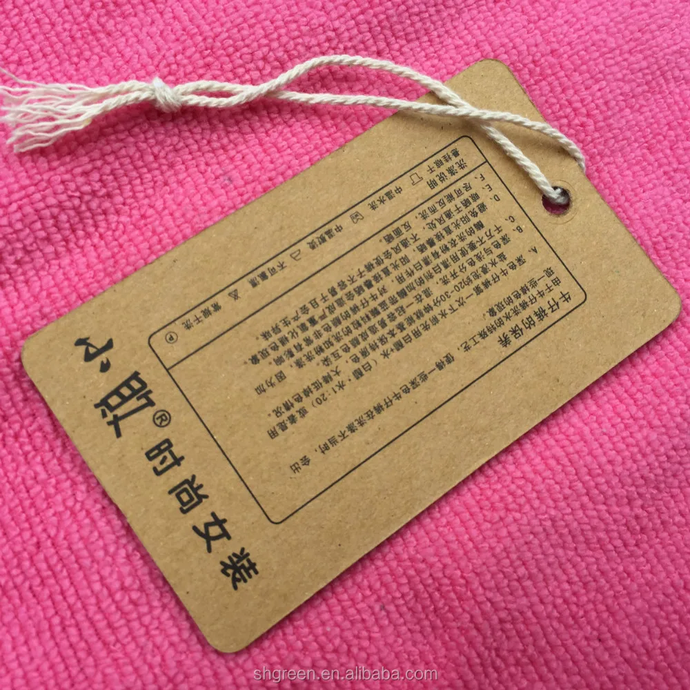 Durable washable kraft paper hangtag,natural color jeans cardboard swing tag