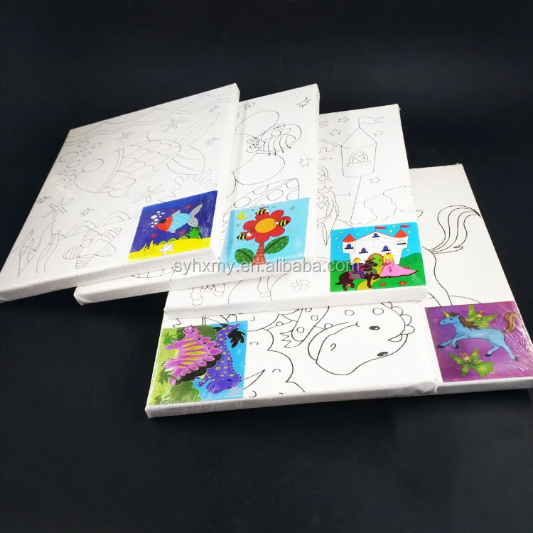 Oil painting stretched canvas blank painting canvas,DIY canvas art for kids