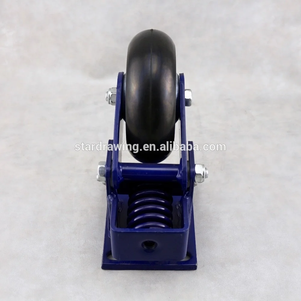 SS 6 Inch Spring loaded caster wheel shock absorbing Heavy duty caster wheel Spring loaded Swivel caster wheel