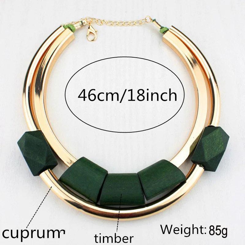 Large Statement Necklace Gold Africa Choker For Wood Bead Necklace