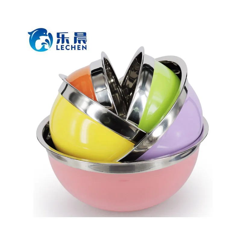 Stainless Steel Kitchen Utensils  Salad personalized Mixing Bowl With Gel Bottom