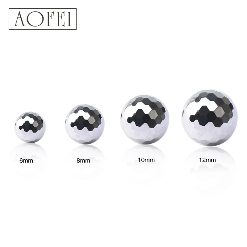 Natural gemstone suppliers 128 faceted terahertz beads for making bracelet