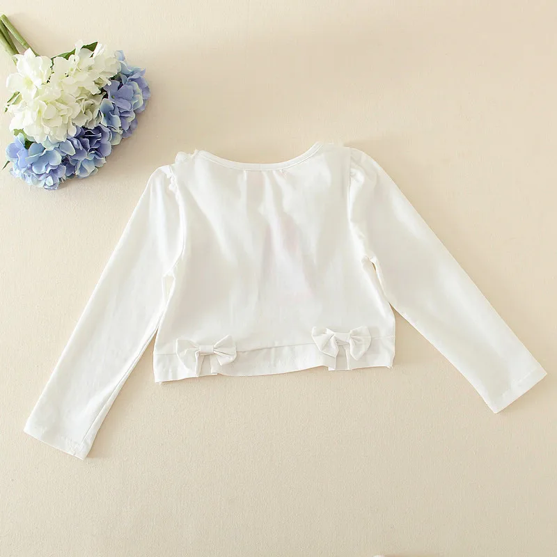 Autumn baby sweater design girls mini coat flower bow two colour sweater design cardigan