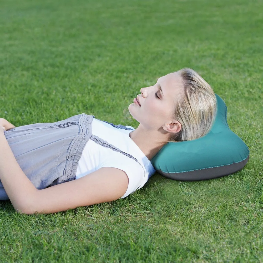 Woqi Inflatable Camping UltraLight Travel Pillow for Neck & Lumbar Support,Compressible, Compact, Comfortable