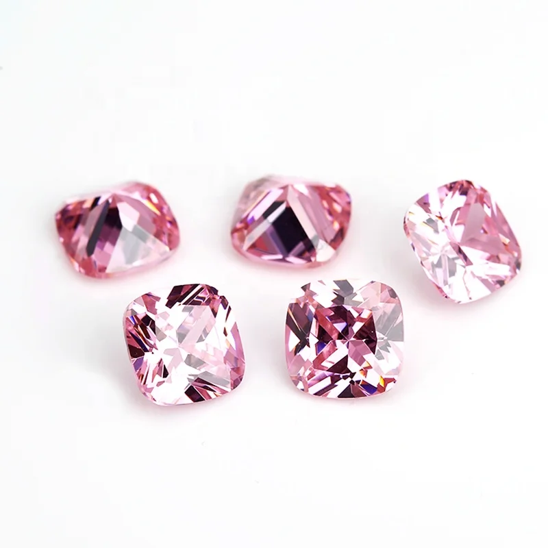 Thriving Gems lab created hand made loose gemstone 100pcs/ bag square cut cushion cut cubic zirconia bule cz stone
