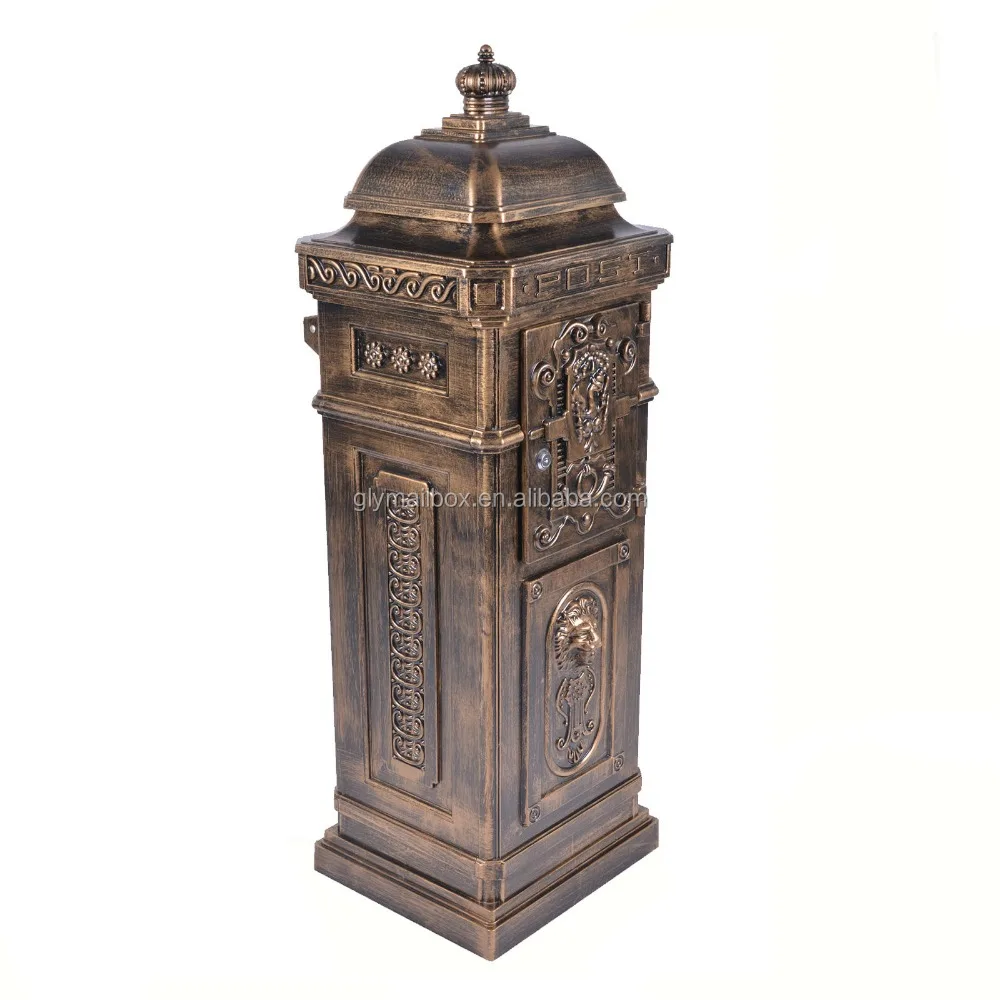 Aluminum Mail Box Letterbox Postbox With Lion Head Statue