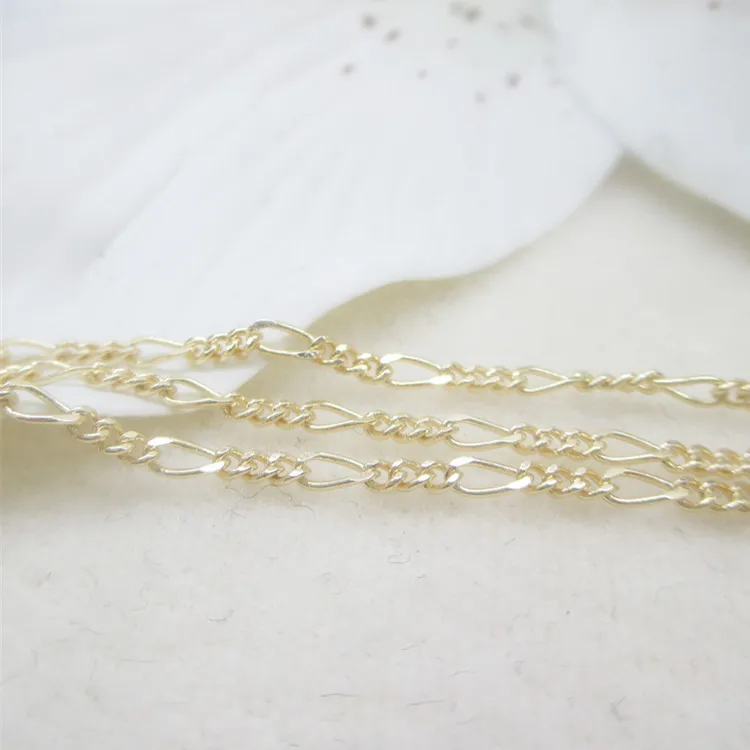 
NANA high quality 24k italian gold filled chain,figaro 3+1 design gold chain 