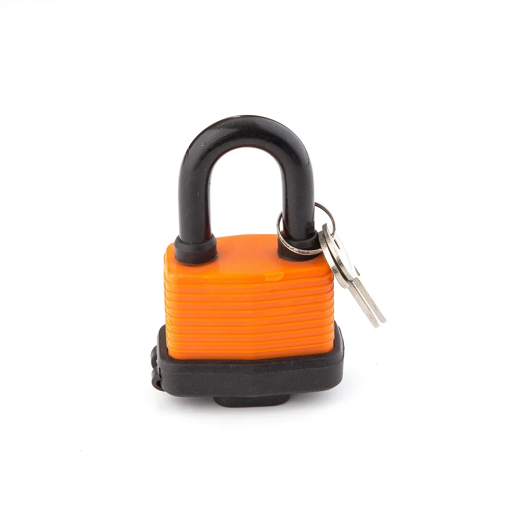Cheap Price Durable Orange ABS Plastic Coated Safety Door Brass Padlocks Key