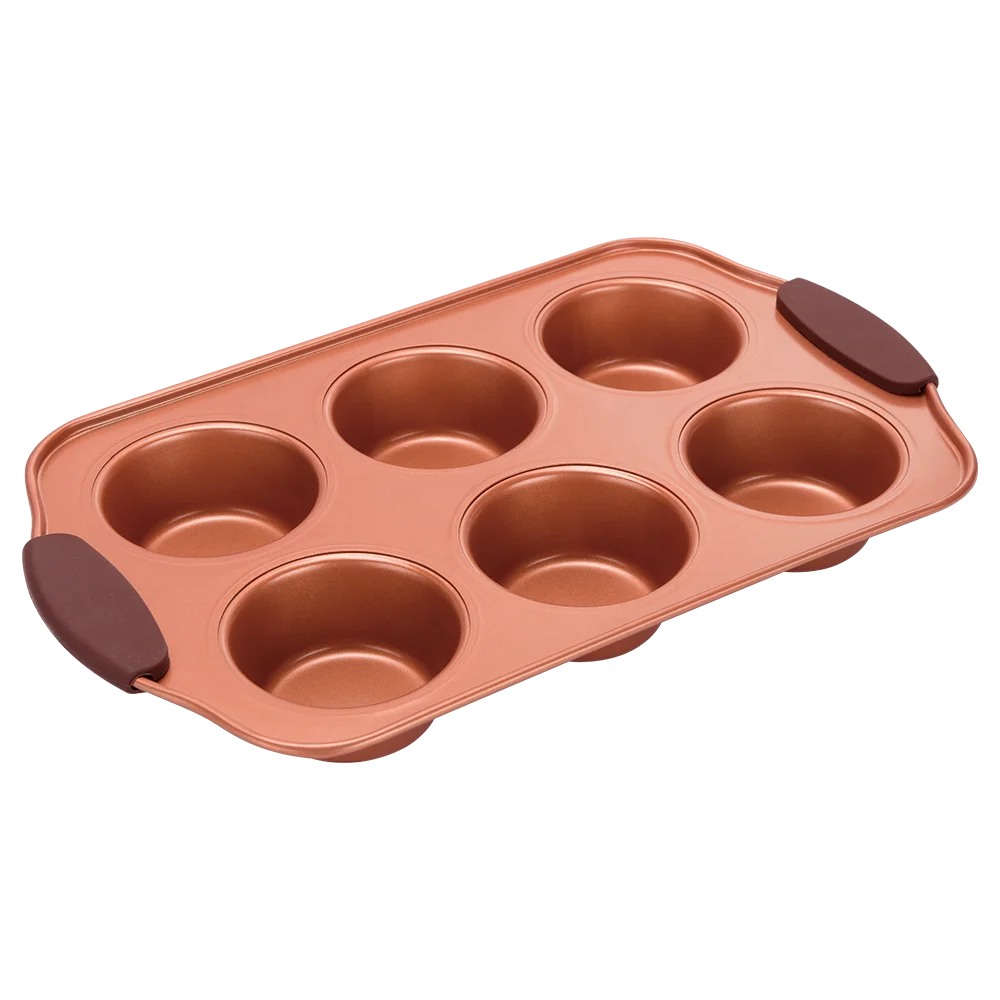Baking dish bakeware sets with silicone handles and copper