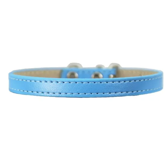 New design PU Leather Pet Solid Soft Collar / dog Neck Strap / Pet Dog Collar For Puppy Cat