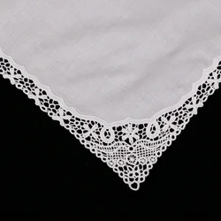 A013 : White premium cotton lace handkerchiefs crochet hankies  women/ladies wedding gift