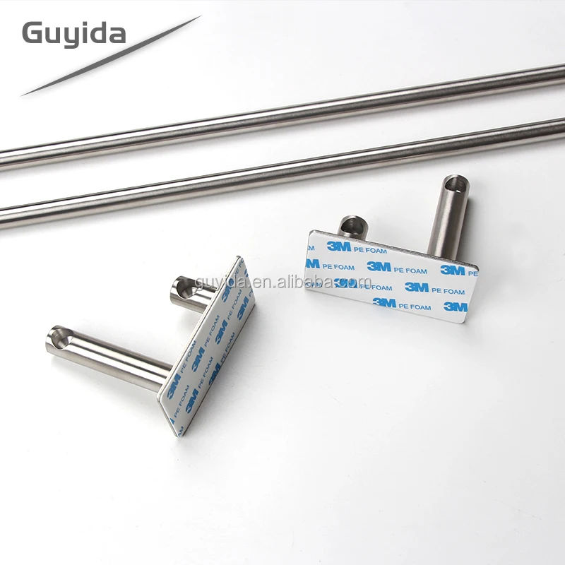 Бесплатные образцы без сверления винтов двойной держатель для полотенец из нержавеющей стали