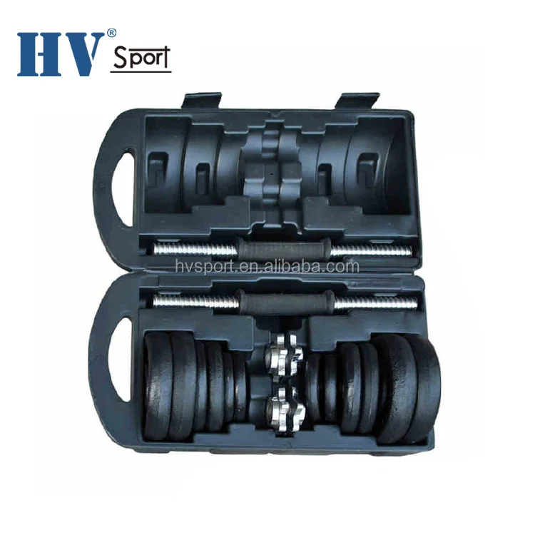 
Black Stoving Varnish Adjustable Dumbbell Barbell Set 20kg 