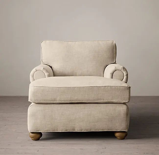 Retro style casual single sofa fabric sofa recliner sofa