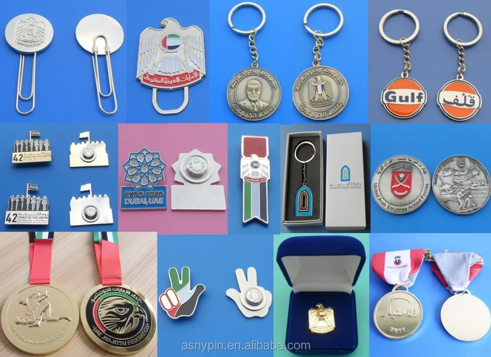 
UAE eagle falcon design round metal paper clip bookmark 