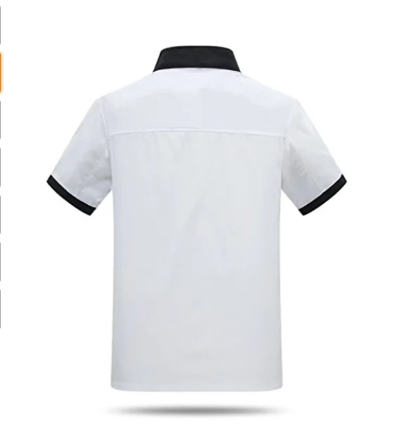 Fashion classic polyester cotton white chef jacket oblique fashion pocket design chef uniforms for restaurant chef