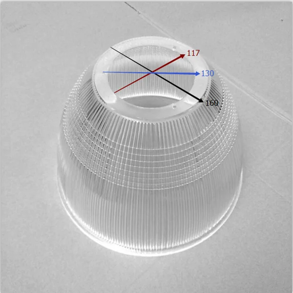 14 inch 14' 360mm diameter led high bay acrylic lamp diffuser with bottom cover for 300w 400w industrial light fixture