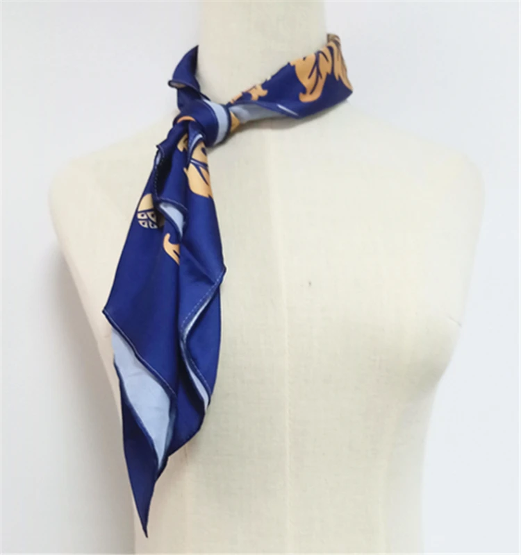 Factory Custom High Quality Silk Satin Chiffon Scarf New Style Square Adult Spring Plain Dyed Scarf for Women