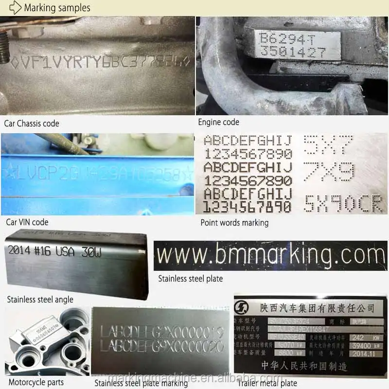 car frame/engine/metal pipe desktop pneumatic dot peen marking machine hot sale Shanghai