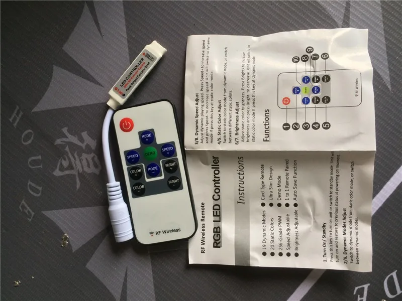 Мини 10-клавишный RF RGB светодиодный беспроводной пульт дистанционного управления для 5050/3528 SMD светодиодные фонари полосы Диммер