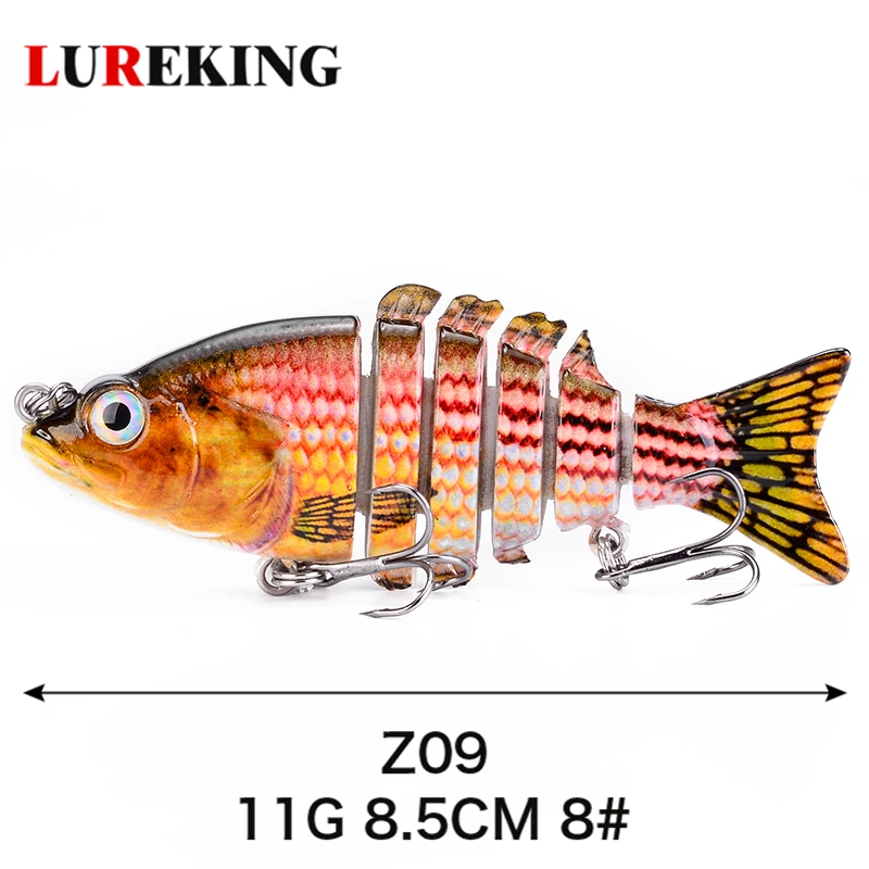 Lureking High Quality ABS Plastic Fishing Lure, 6 section Jointed swimbait