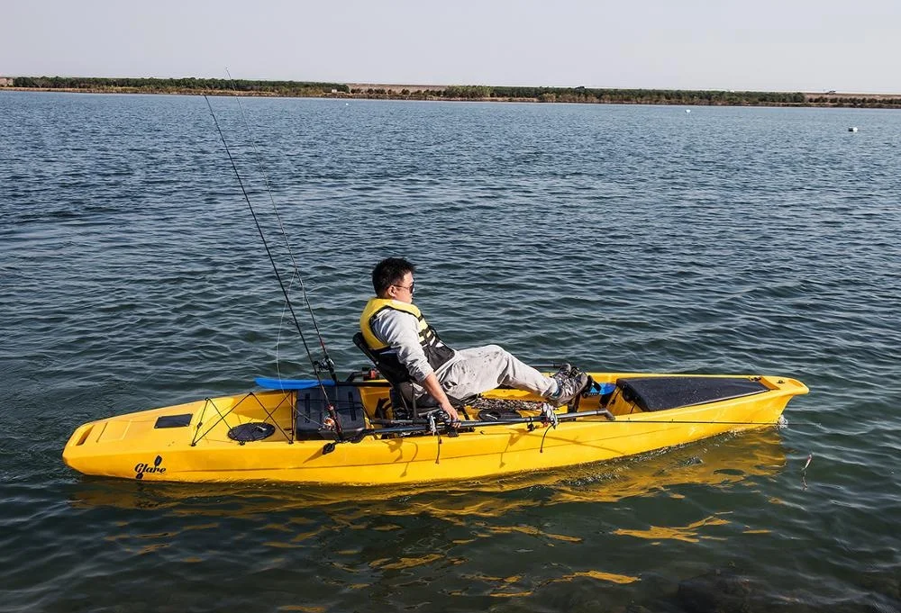 4.173m-long camouflage color pro angler fishing kayak&kajak canoe boat with pedal from U-Boat factory
