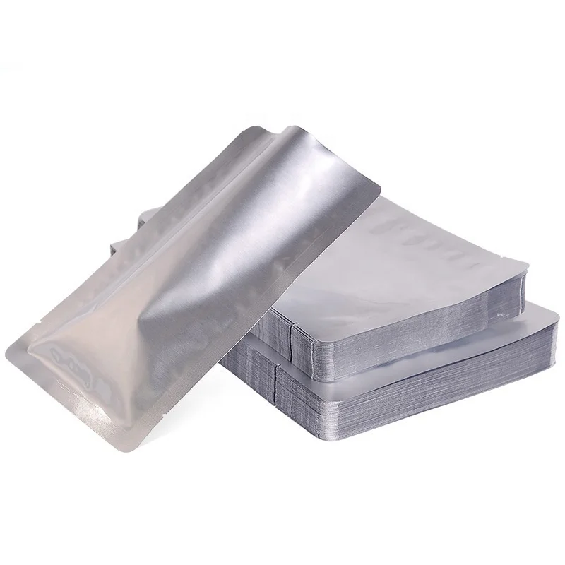 Laminated 3 side seal vacuum pouch aluminum foil packet bag for snack packaging with tear