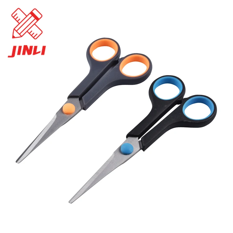 Fashion office supplies stationery PP TPR colorful handle safety children stainless steel office scissors
